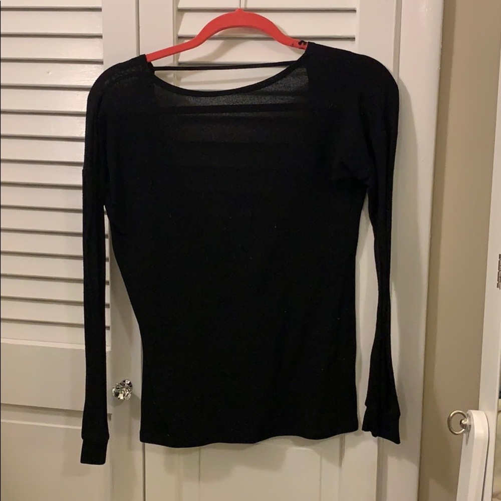 Black Open Back Shirt
